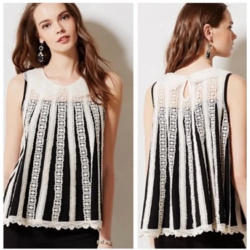 Anthro Lili’s Closet Lattice Line Lace Swing Top - Picture 8 of 8